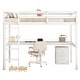 preview thumbnail 6 of 7, Twin Wood Loft Bed with Under-bed Desk, White