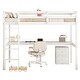 preview thumbnail 10 of 10, Twin Loft Wood Bed with Under-bed, Built-in Desk, White