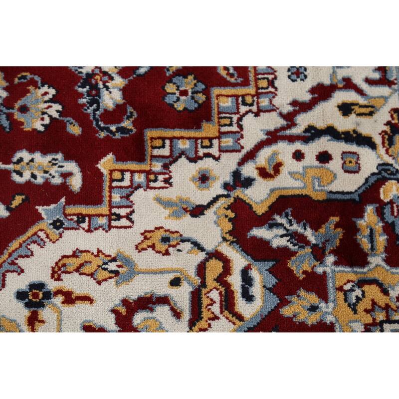 Geometric Red Tabriz Turkish Area Rug Machine Made Carpet - 6'4" x 9'10"