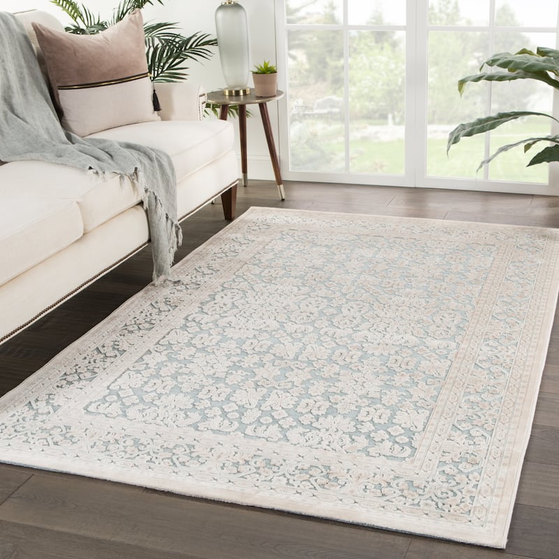 The Curated Nomad Blueberry Butte Damask Area Rug