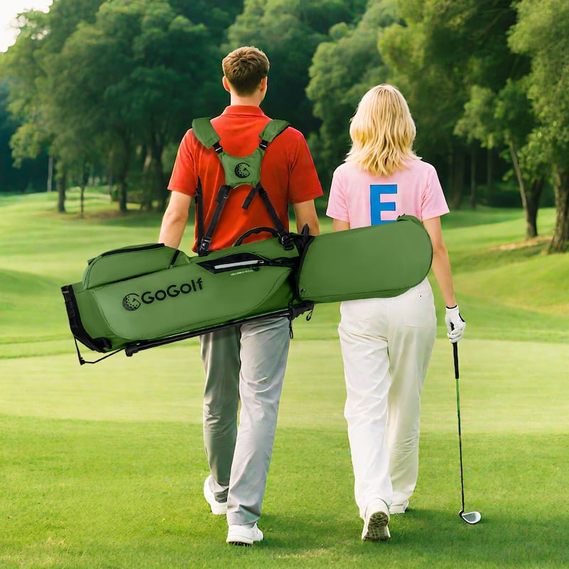 Gymax 8-Way Golf Stand Bag w/ 5 Pockets Lightweight Portable Golf Club