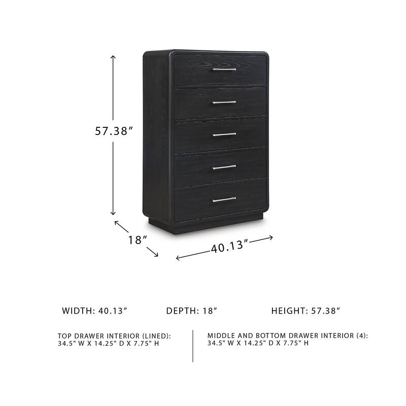 Signature Design by Ashley Rowanbeck Black Chest of Drawers