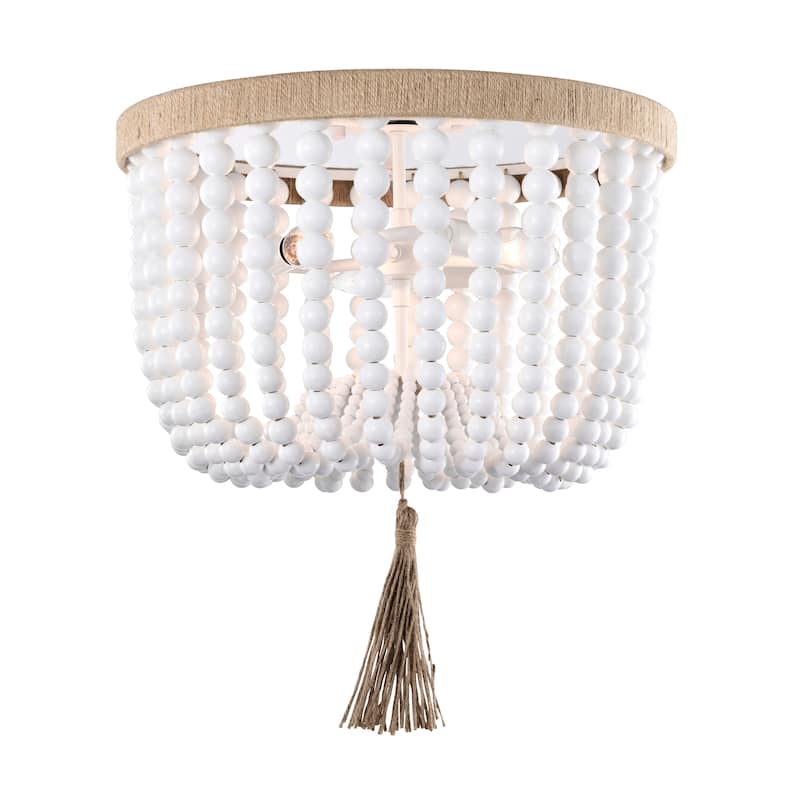 Renara 16 Inch Bohemian Tassel Flush Mount 3-Light