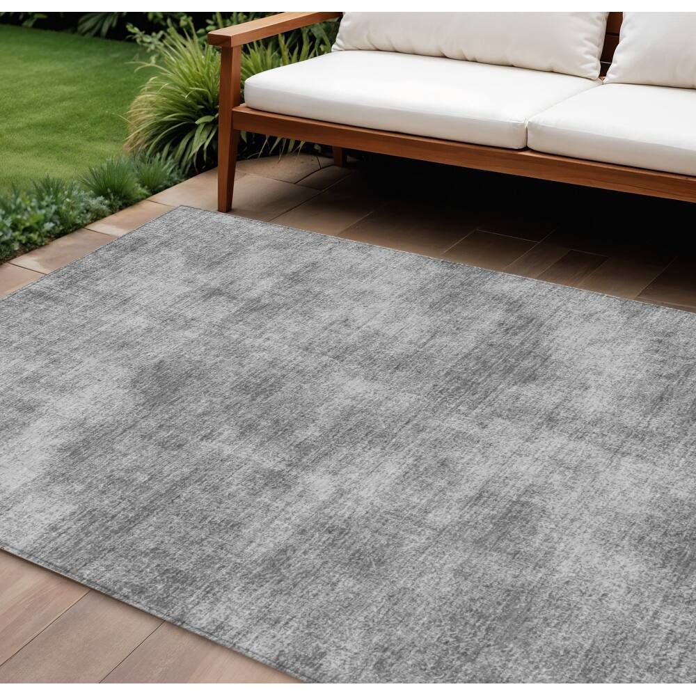 HomeRoots Solid Color Transitional Rectangle Outdoor Rug