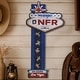 preview thumbnail 1 of 6, American Art Decor Wrangler NFR 2025 Western Metal Wall Art Sign - 12.5" x 25" Navy/Red/Off White