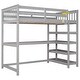 preview thumbnail 16 of 14, Industrial Modern Twin Size Loft Bed with Storage Shelves and Under-bed Desk, Sturdy Construction & Safety Guaranteed, Grey