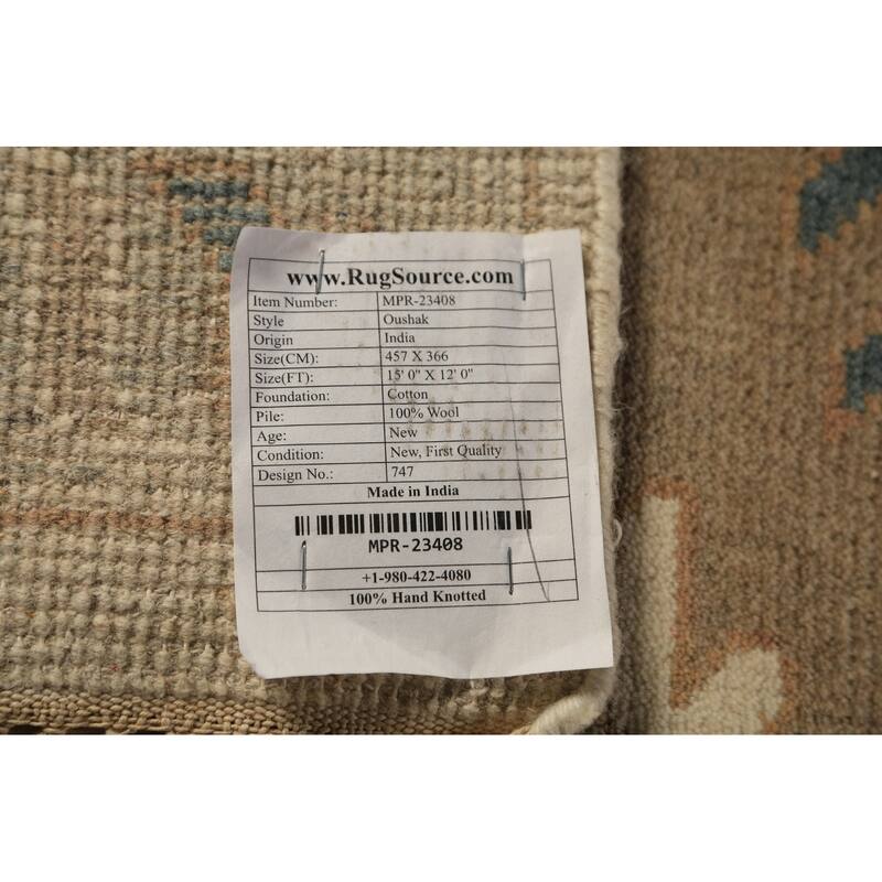 Oushak Oriental Large Area Rug Handmade Wool Carpet - 12'0" x 15'0"