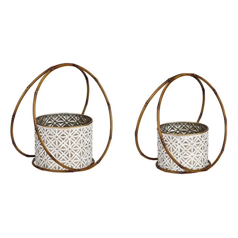 Metallic Tabletop Planters (Set of 2)
