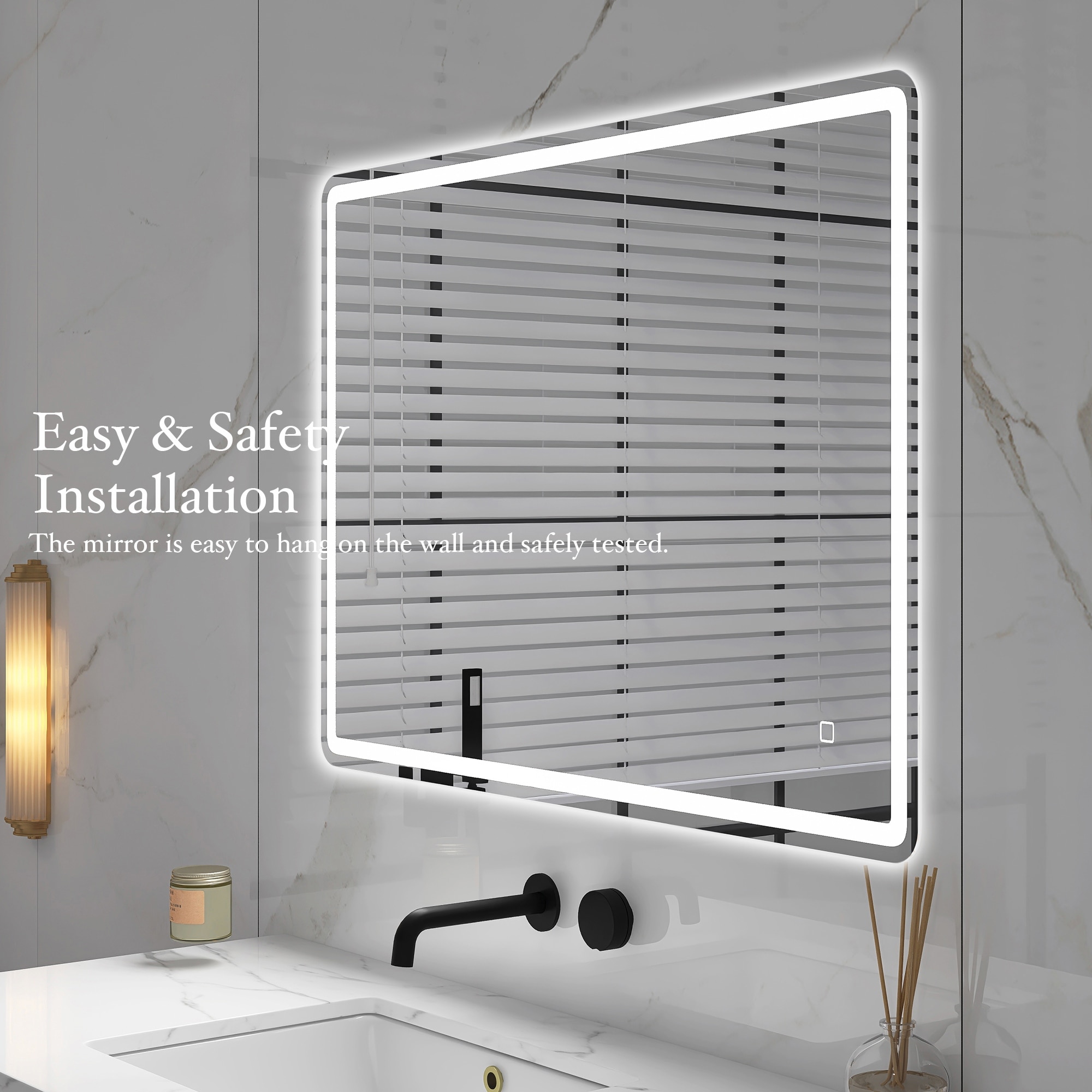 Large led sales makeup mirror
