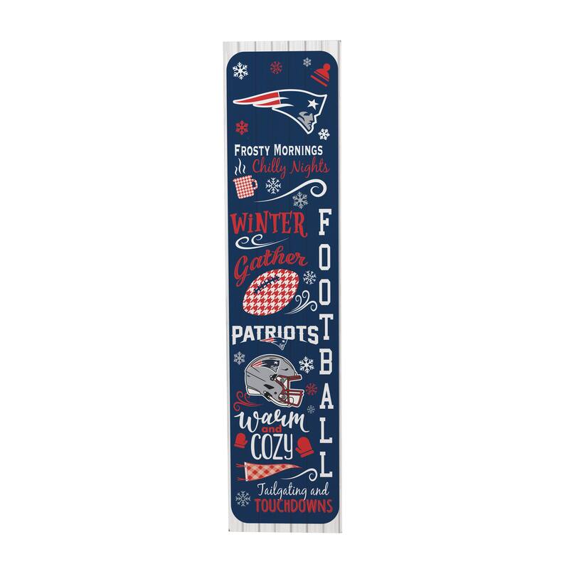 47" Double Sided Seasonal Porch Leaner, New England Patriots - 47" x 11.25"