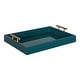 preview thumbnail 71 of 131, Kate and Laurel Lipton Metal Handle Decorative Tray 16.5x12.25x3.25 - Teal/Gold