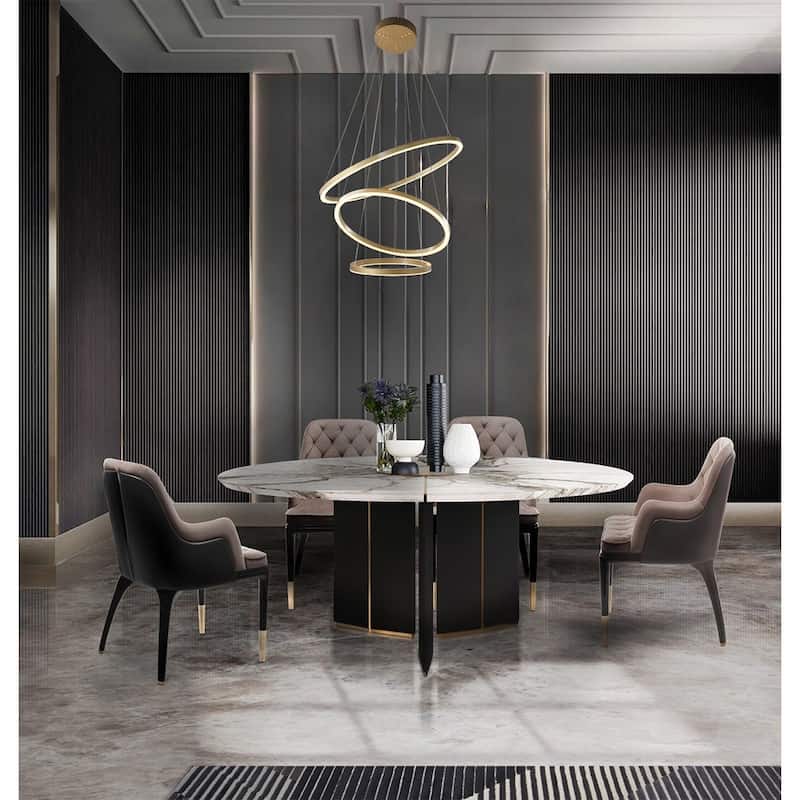 Gold Aluminum LED Lighting With 3 LED Rings - N/A