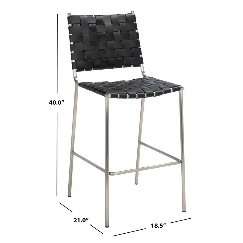 SAFAVIEH Malissie Woven Counter Stool - 18.5" W x 21" L x 40" H - 19Wx21Dx40H