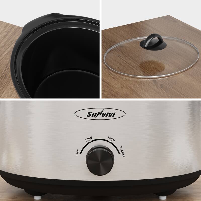 4qt Slow Cooker with 3 Heating Settings