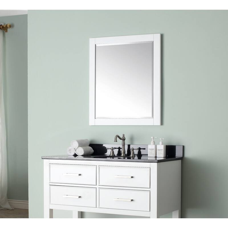 Avanity 28 in. Framed Wall Mirror - 28"W x 32"H - White