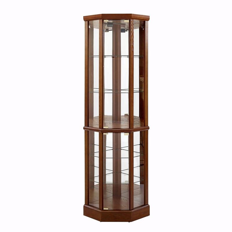 6-Shelf Lighted Corner Curio Cabinet