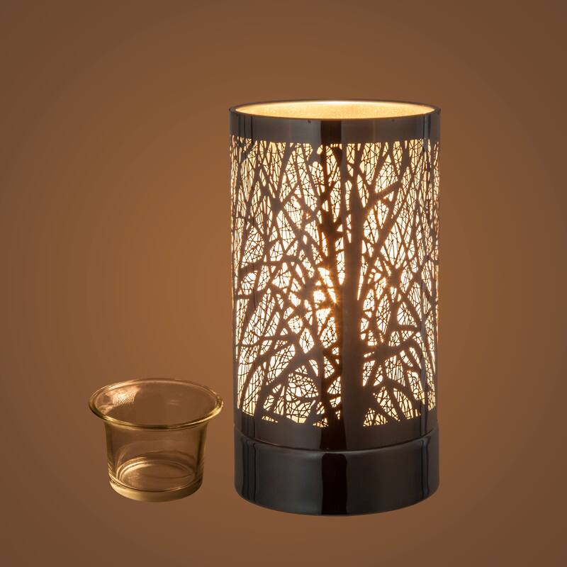 7" Touch lamp/Oil burner/Wax warmer - Silver Forest - 3.75*3.75*7