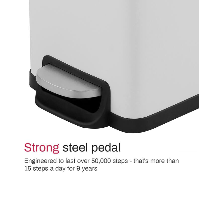 Innovaze 11.9 Gal./ 45 Liter Slim Stainless-Steel-Made Step-on kitchen Trash Can