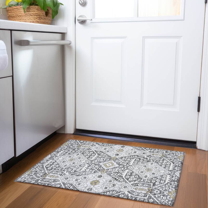 Machine Washable Indoor/ Outdoor Chantille Traditional Rug