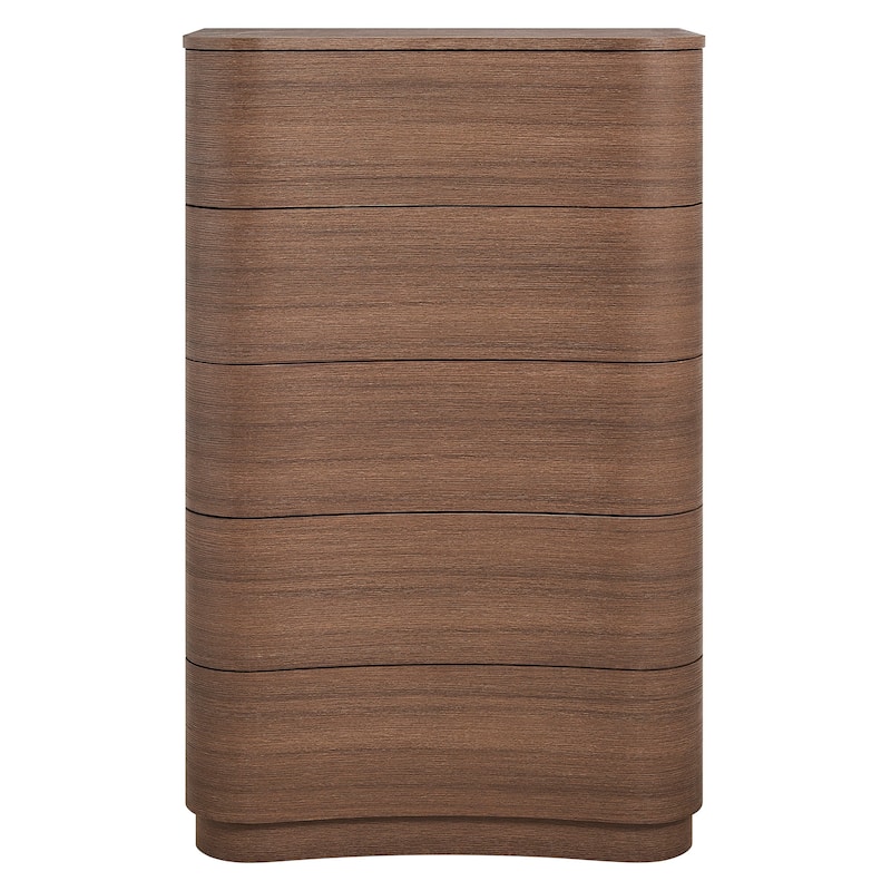 Mirae 5-Drawer Curved Dresser Chest of Drawers
