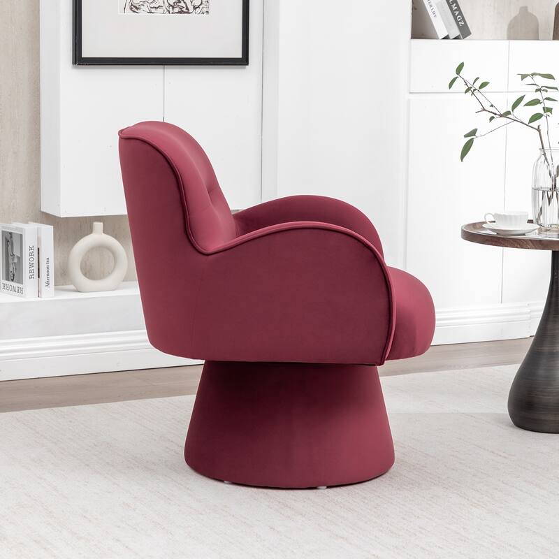 SEYNAR Modern Glam Velvet 360 Degree Swivel Armchair