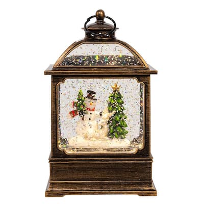 Kurt Adler 6.54-Inch Battery Operated LED Snowman Water Lantern