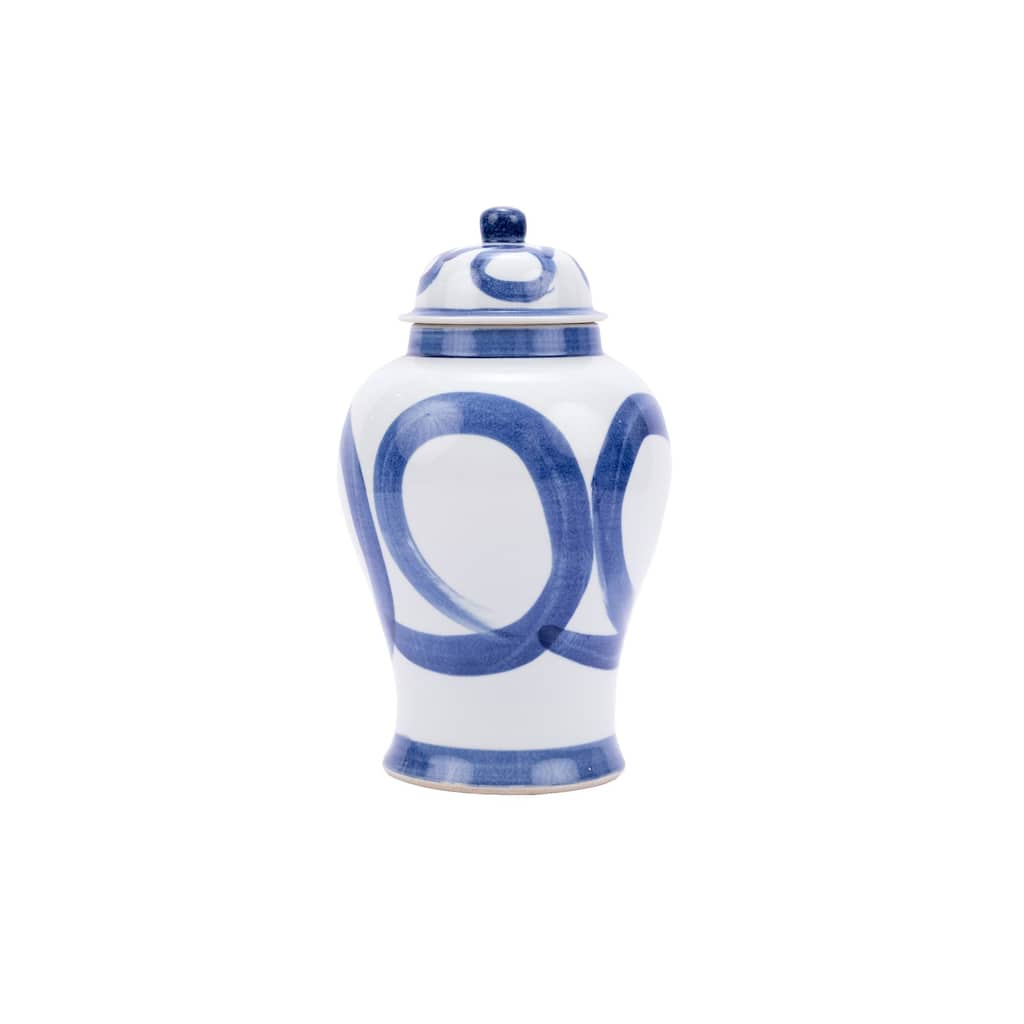 Brushstroke Swirl Circle Temple Decorative Jar