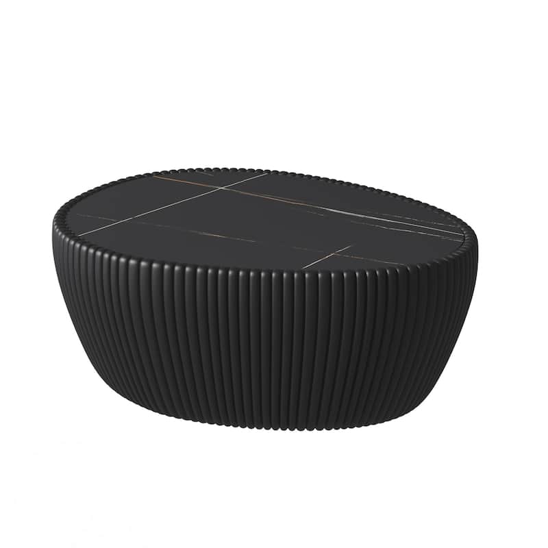 Light Marble Top Goose Eggs Shape Coffee modern Sofa Table for Living Room