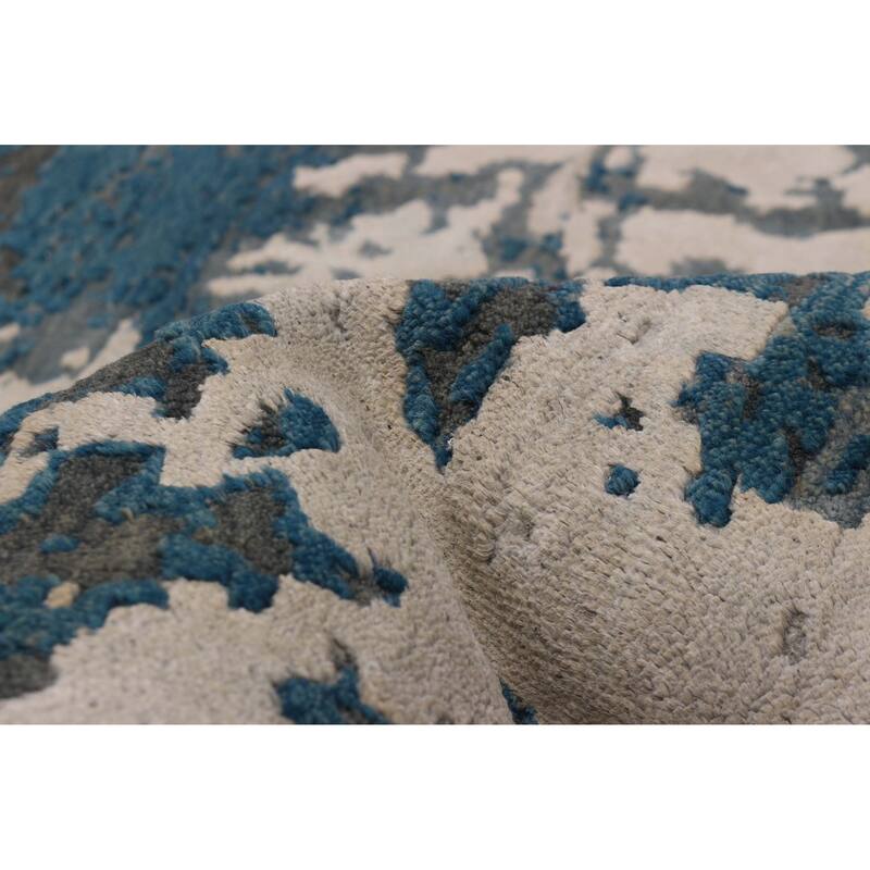 ECARPETGALLERY Hand-knotted Alma Ivory Silk, Wool Rug - 7'10 x 9'10