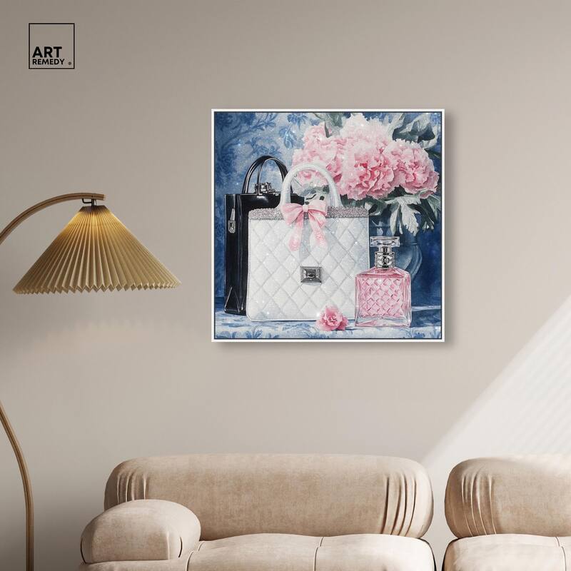 Pink Porcelain Purse and Perfume Canvas by Art Remedy