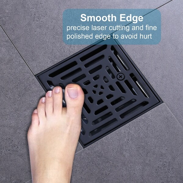 WOWOW 4.5 in. Floor Drain with Square Screw-Tite Strainer - On
