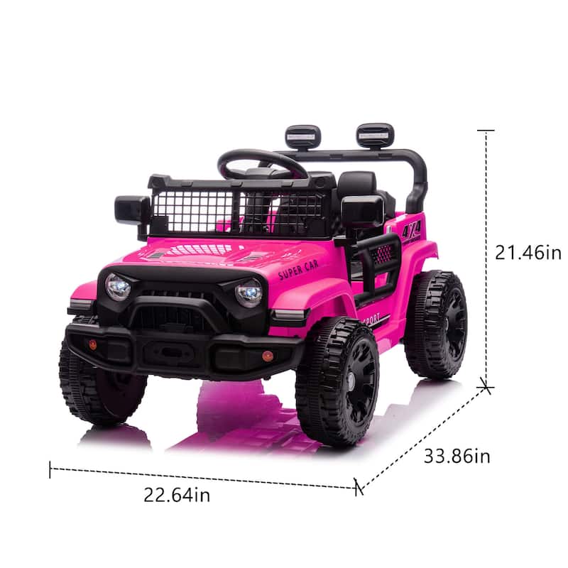 24V Kids Electric Ride-On Car with Remote Control, Ages 3+, 2WD & Bluetooth - Pink