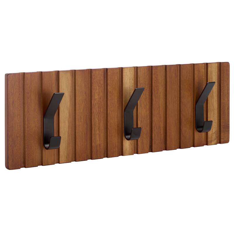 SAFAVIEH Home Fraizer 3-Hook Wall Mounted Coat Rack - 19"W x 1"D x 7"H