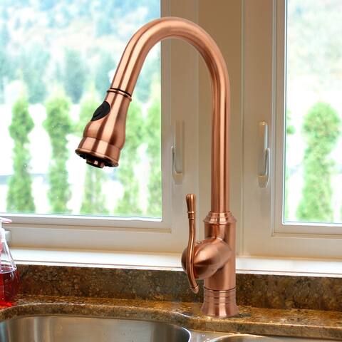 Copper Kitchen Faucet with Single Level handle and Pull Down Sprayer