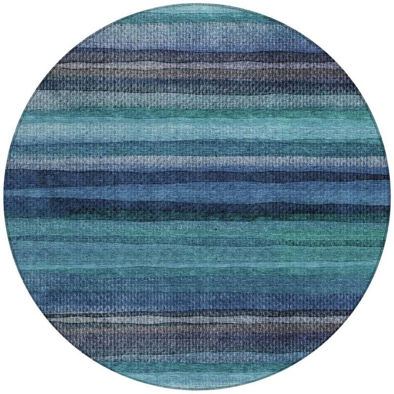 HomeRoots Striped Transitional Rectangle Outdoor Rug