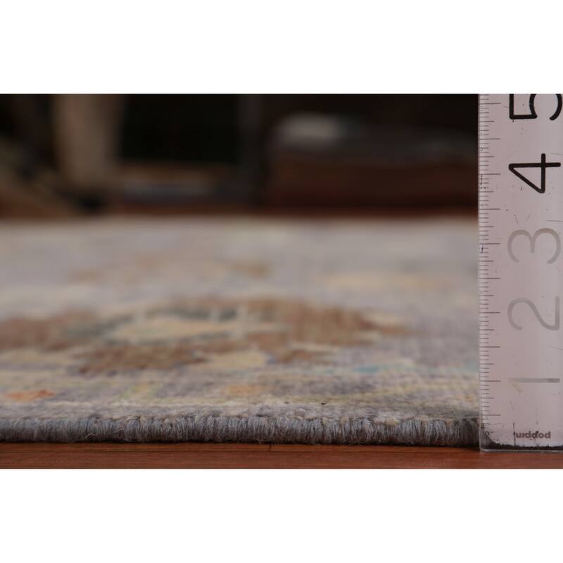 Hand Knotted Oriental 100% Wool Carpet Transitional All-Over Greys & Charcoal Oushak Area Rug - 10' 0'' X 8' 0''
