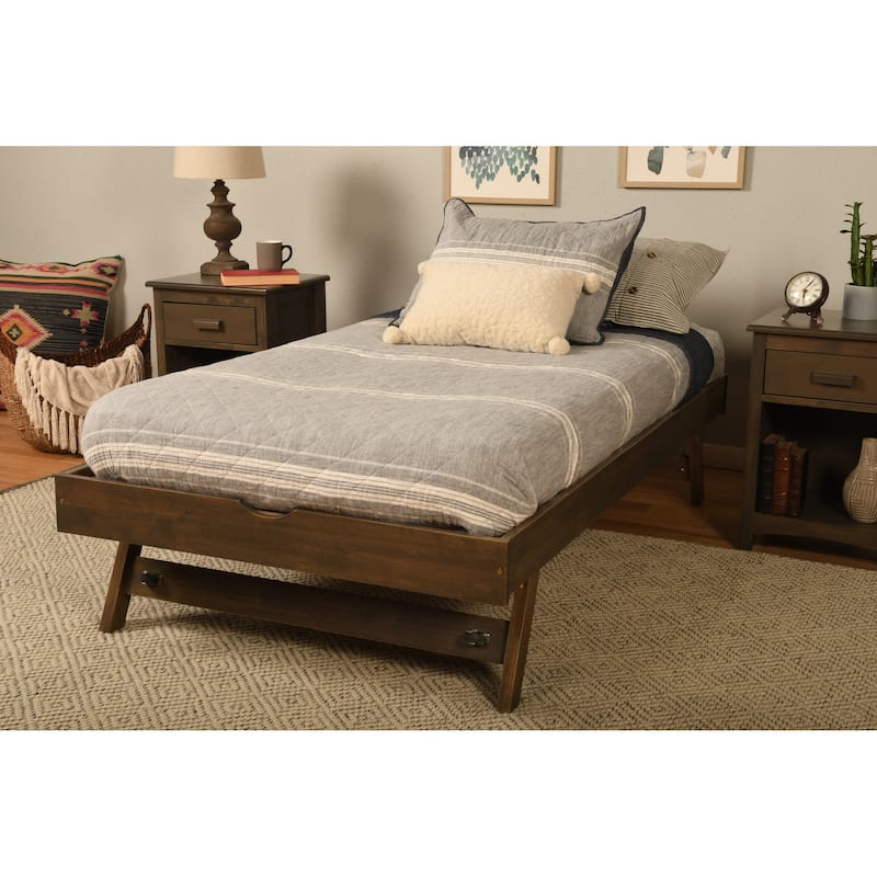 Somette Boho Pop Up Bed (Mattress Not Included) - Rustic Walnut