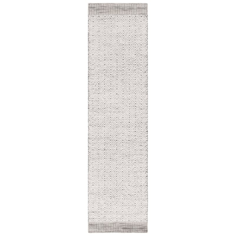 Martha Stewart by SAFAVIEH, Handmade Dietgard Wool Rug - 2'3" x 9' Runner - Grey/Ivory