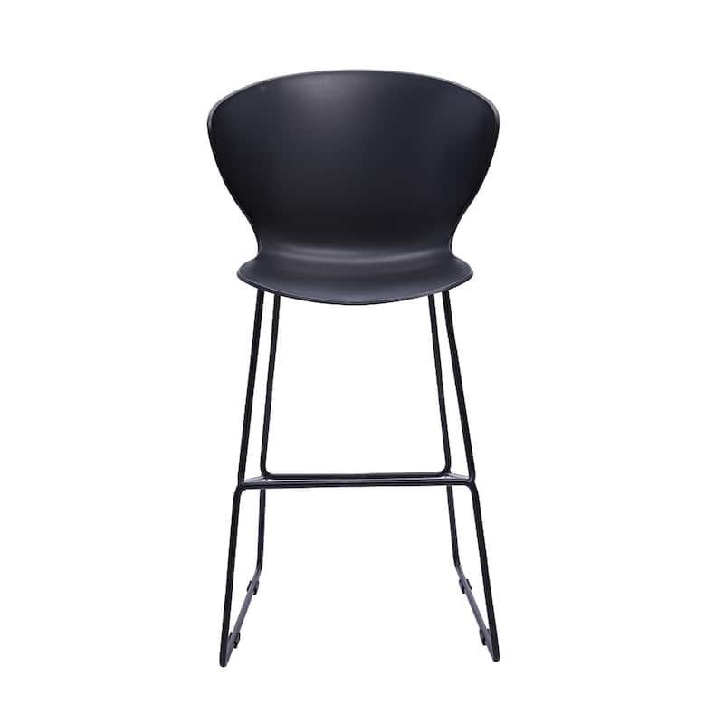 Set of 2 Contemporary Plastic Counter Height Bar Stools