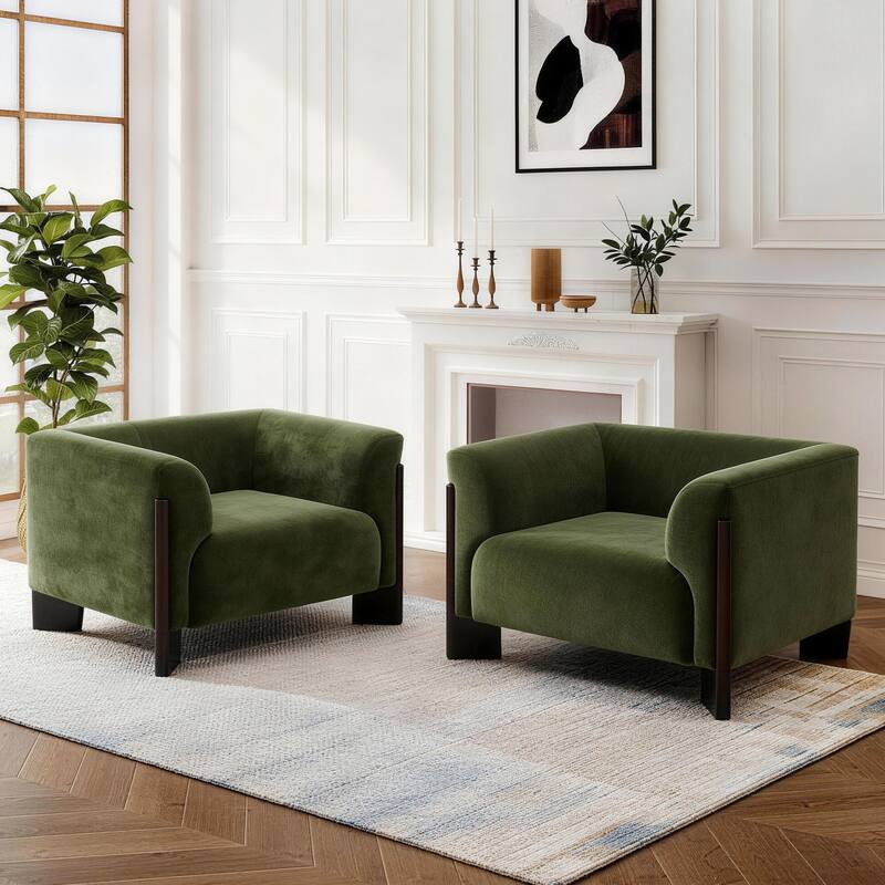 2 set Modern Upholstered Arm Club Chair