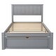 preview thumbnail 13 of 15, Twin Size Platform Bed with Under-bed Drawers, Extra Legs for Stability, White