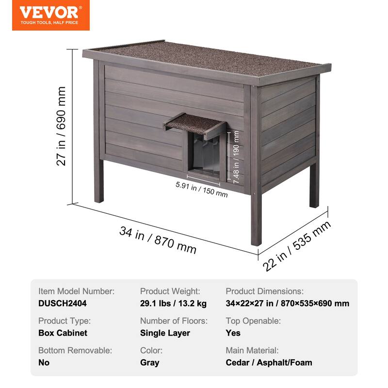 Outdoor Cat House Weatherproof Feral Cat Shelter for Multiple Cats Outdoor Wooden Cat Rabbit House