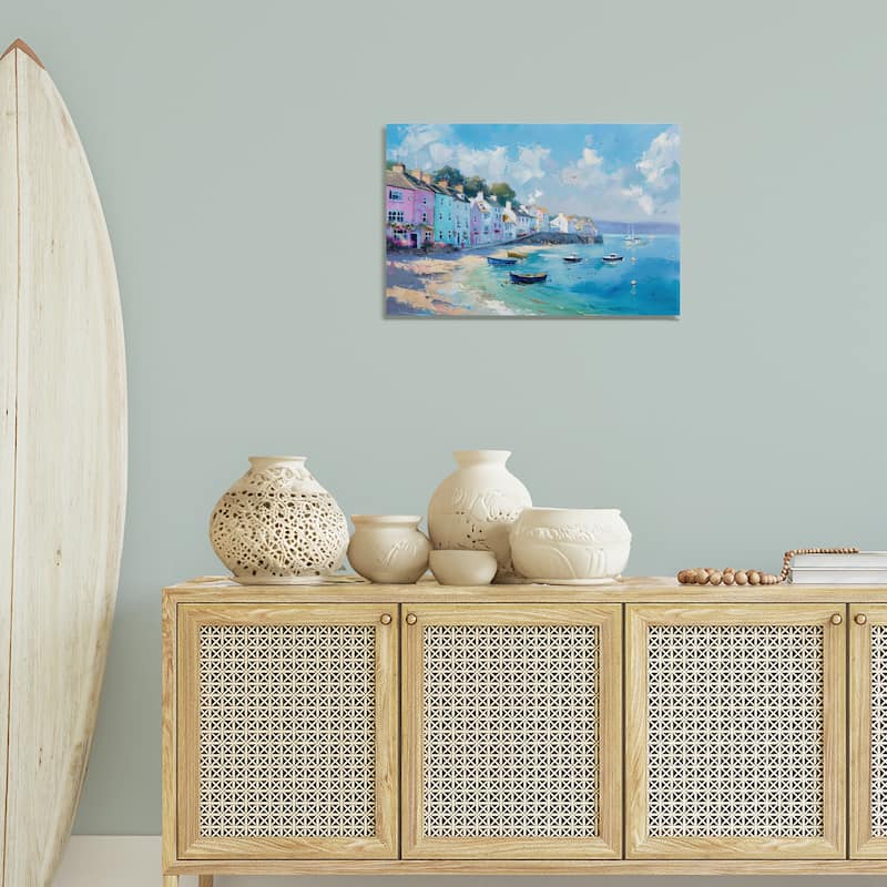Stupell Seaside Village Cottages Canvas Wall Art Design By LSR Design Studio