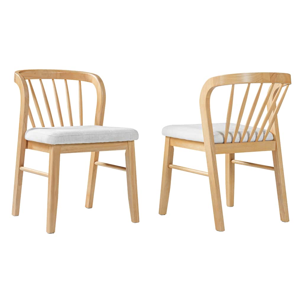 Christopher Knight Home - Alden Mid-Century Modern Wood Dining Chairs with Upholstered Seat & Windsor-Style Backrest, Set of 2