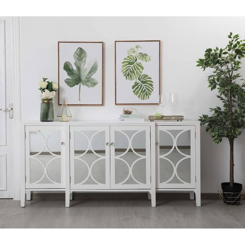 Indigo Home Mirrored Cabinet - 72"W X 34"H - White