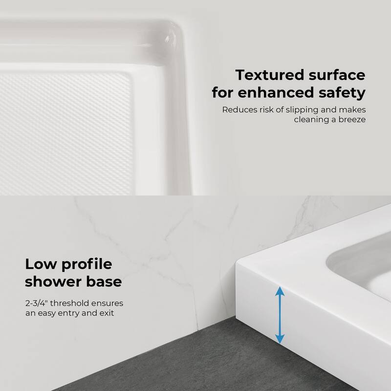 OVE DECORS Adena White Shower Base 60x36 in white