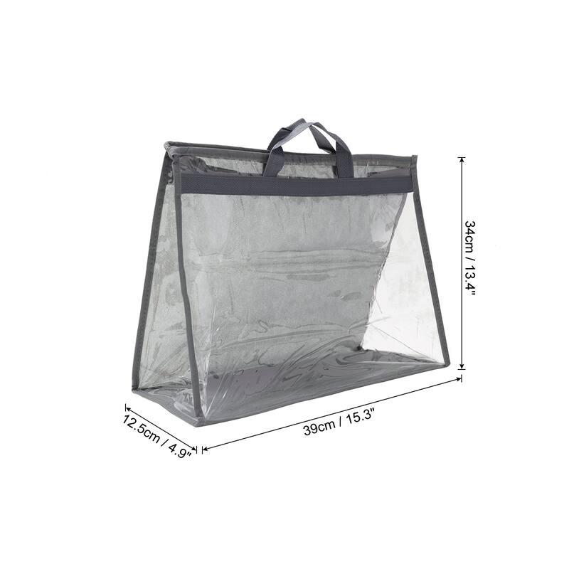 Handbag Dust Bags, Purse Storage Organizer PVC Dustproof Handbag Cover - Gray - L
