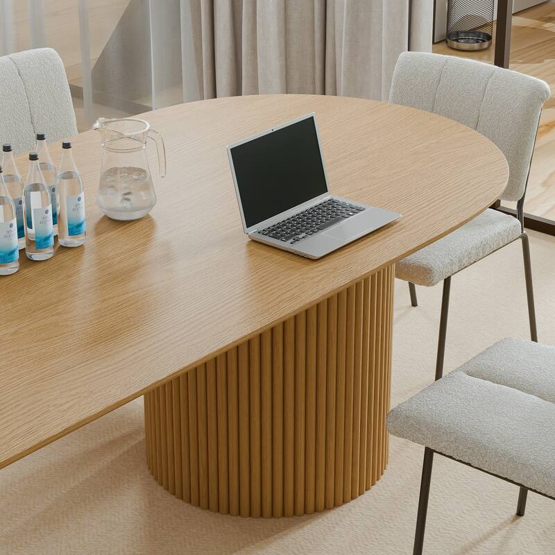 86" Big Solid Wood Oval Table Conference Table for Large Meeting Rooms