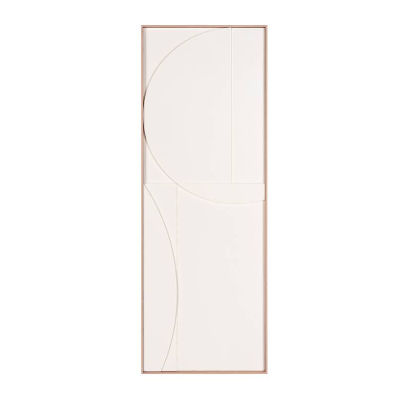 HomeRoots White Minimalist Geo Brown Shadowbox Wall Art