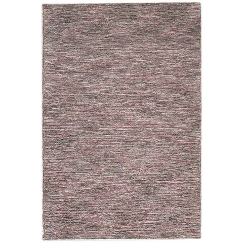 One of a Kind Hand-Tufted Modern 2' x 3' Solid Wool Red Rug - 2' x 3'